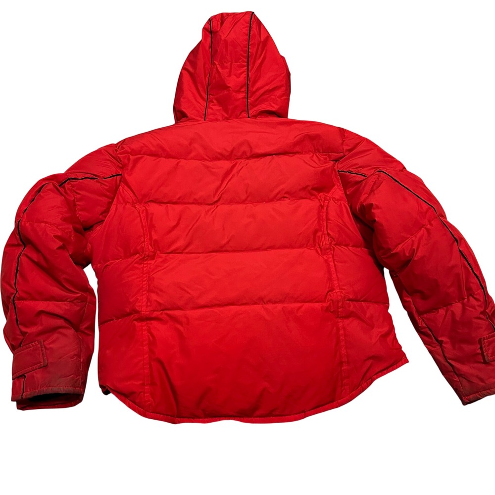 Bernardo Down Puffer Jacket Red Hooded Zip Front Women's Size L - Picture 2 of 13